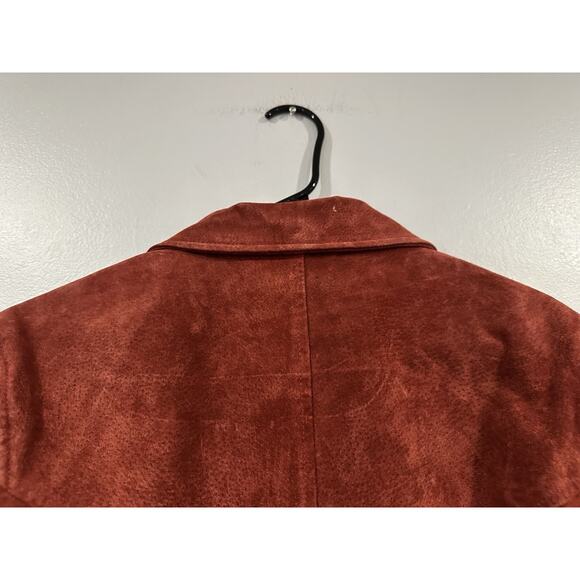 Wilson's Leather Red Suede Blazer Coat Buttons Women's Large L - Picture 5 of 8